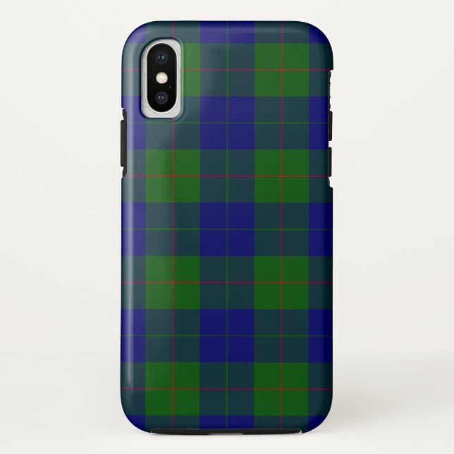 Coques Case-Mate iPhone Barclay tartan bleu vert carreaux (Dos)