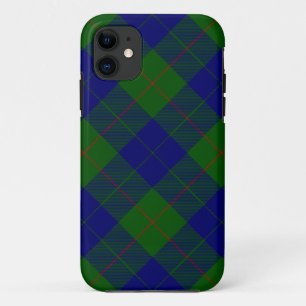 Coque iPhone 11 Barclay tartan bleu vert carreaux