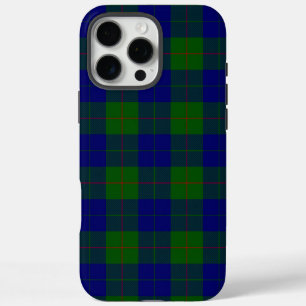 Coque iPhone 16 Pro Max Barclay tartan bleu vert plaid