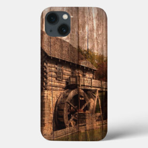 iPhone 13 Case Barn Wood farmhouse mill water wheel