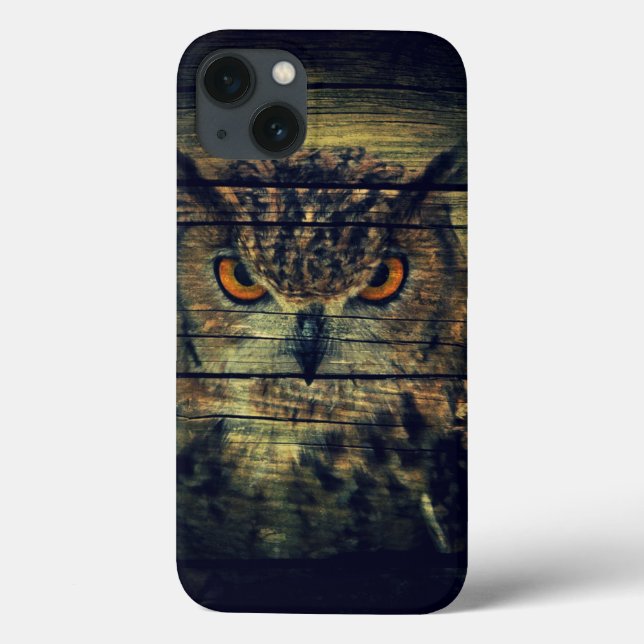 Coques Case-Mate iPhone Barn Wood Gothique oiseau sauvage Éffrayant chouet (Verso)