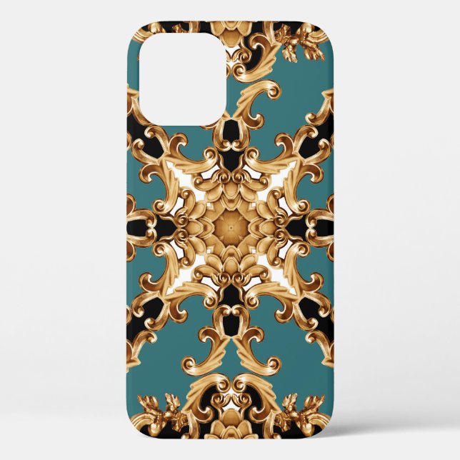 Coques Case-Mate iPhone Baroque d'or, décoration luxueuse. (Verso)