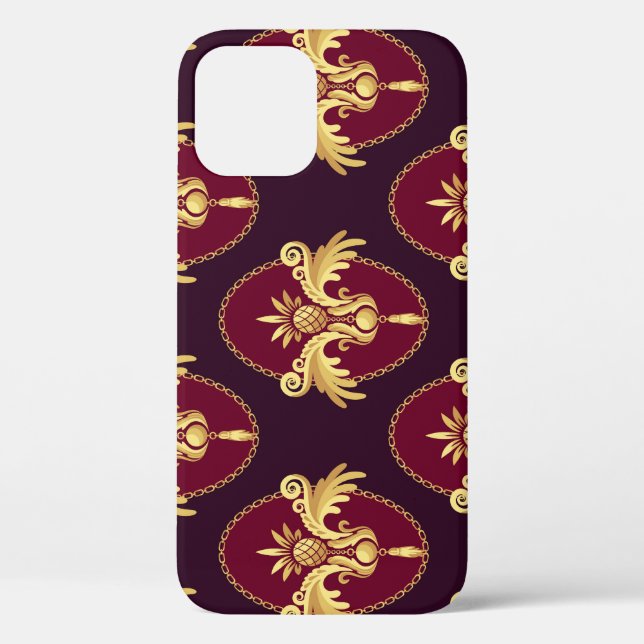 Coques Case-Mate iPhone Baroque Gold Sconce Magenta Motif (Verso)