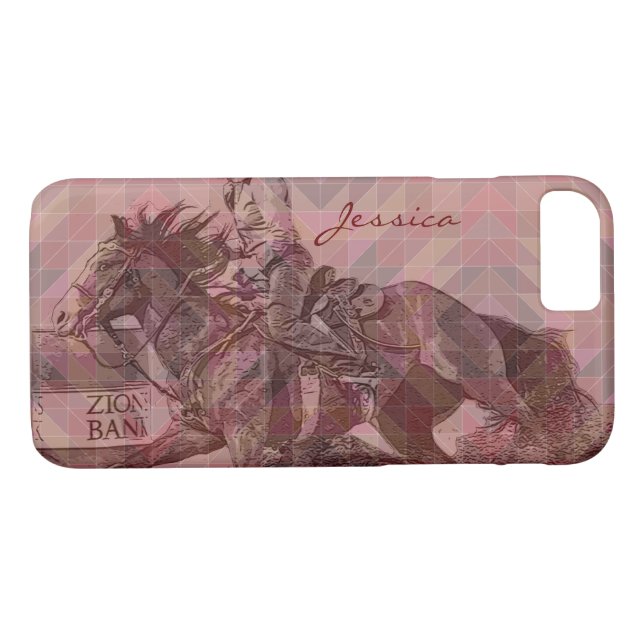 Coques Case-Mate iPhone Barrel Racer II (géométrique marron) (Dos (Horizontal))