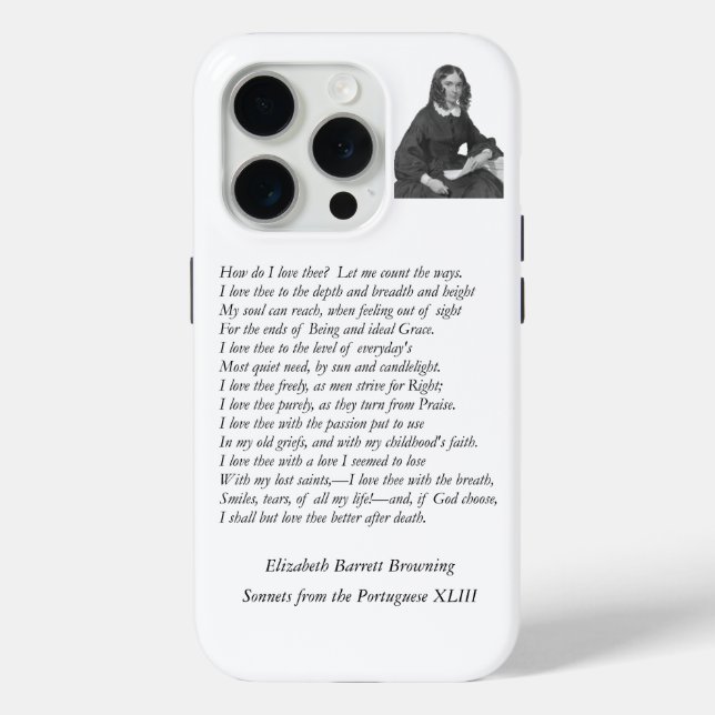 Coques Case-Mate iPhone Barrett Browning - Sonnets du Portugais 43 (Verso)