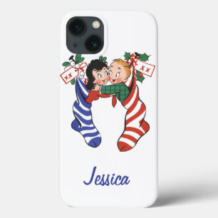 Case-Mate iPhone Case Bas de Noël vintage avec des enfants mignons