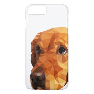 Coque iPhone 8 Plus/7 Plus Bas poly art de golden retriever