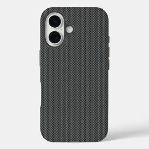 Coque Pour iPhone 16 Base noire de fibres de carbone