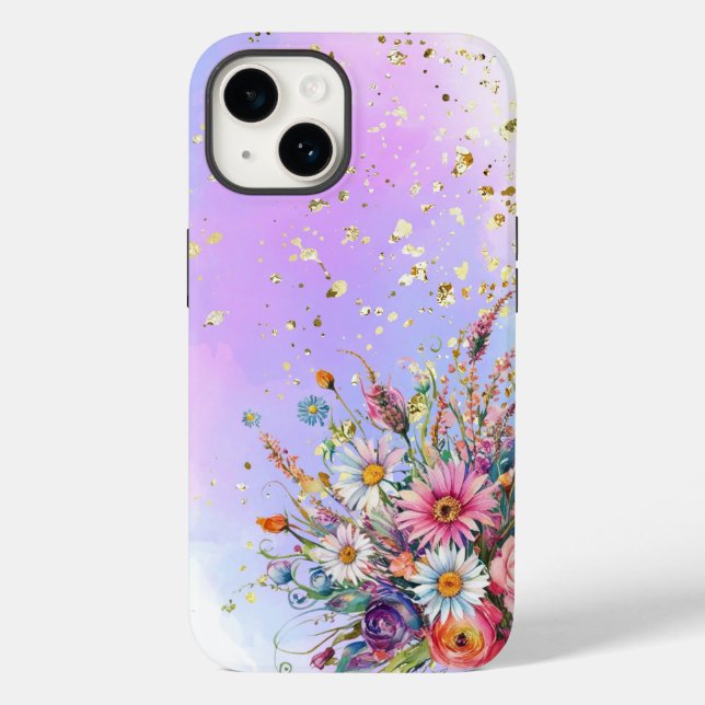 Coques Case-Mate iPhone base pastel fleur sauvage et douce (Verso)