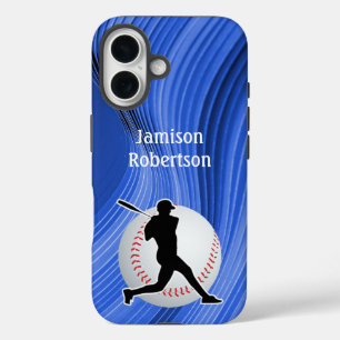 Coque Pour iPhone 16 Baseball avec joueur et balle personnaliser