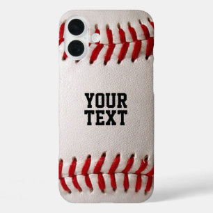 Coques iPhone 16 Plus Baseball avec texte personnalisable