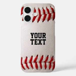 Coque Pour iPhone 16 Baseball avec texte personnalisable