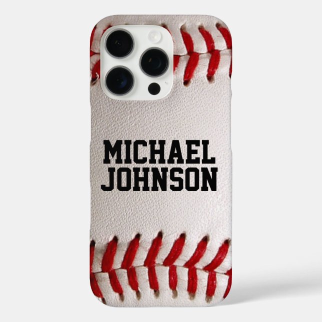 Coques Case-Mate iPhone Baseball avec texte personnalisable (Verso)