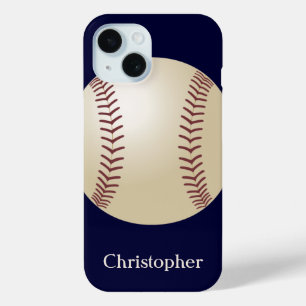 Coque Case-Mate iPhone Baseball, Bleu, Nom