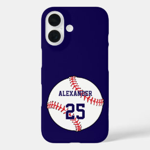 Coque Pour iPhone 16 Baseball Nom & Numéro