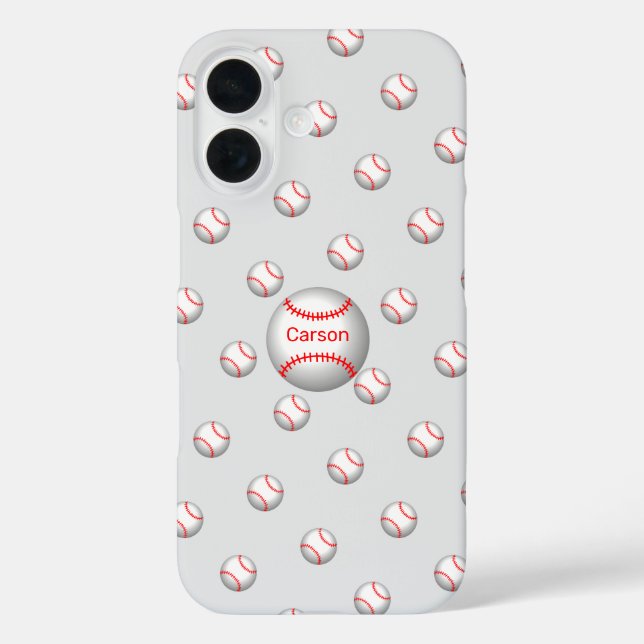 Coques Case-Mate iPhone Baseball personnalisé avec points rouges (Verso)