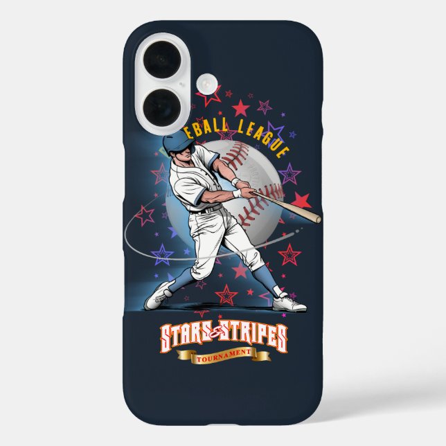 Coques Case-Mate iPhone Baseball Stars & Stripes (Mode sombre) | (Verso)