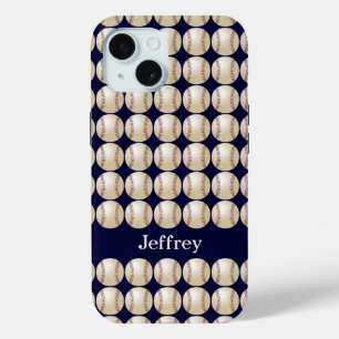 Coque Pour iPhone 15 Baseball, "Tough", Nom Personnalisé,