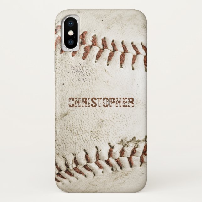 Coques Case-Mate iPhone Baseball vintage Personnalisé (Dos)