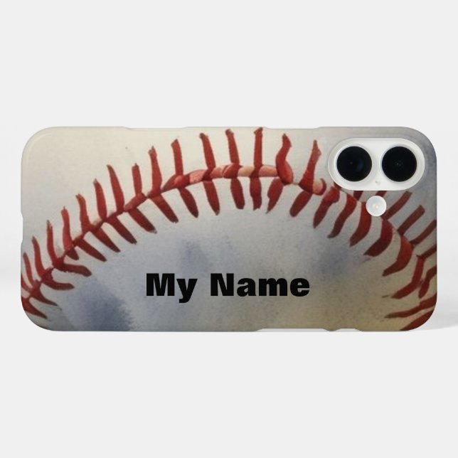 Coques Case-Mate iPhone Baseball Votre Nom (Verso (horizontal))