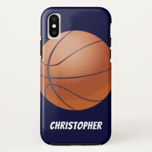 Etui iPhone Case-Mate Basket-ball, Bleu, Nom personnalisé