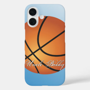 Coque Pour iPhone 16 Basket-ball Image 🏀 Monogramme Budget spécial