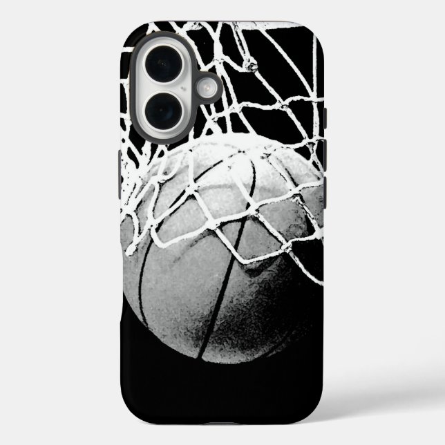 Coques Case-Mate iPhone Basket-ball noir blanc (Verso)
