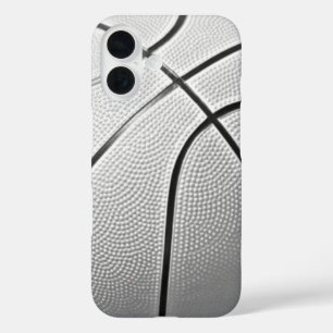 Coque Pour iPhone 16 Basket-ball noir et blanc