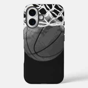 Coques iPhone 16 Basket-ball noir et blanc