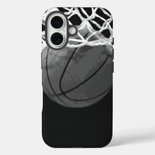 Coques Case-Mate iPhone Basket-ball noir et blanc (Verso)