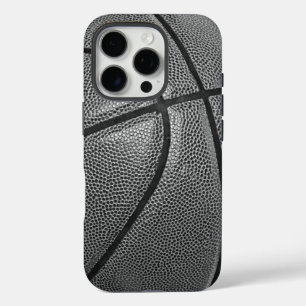 Coque iPhone 16 Pro Basket-ball noir et blanc