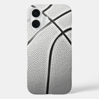 Coque Pour iPhone 16 Basket-ball noir et blanc