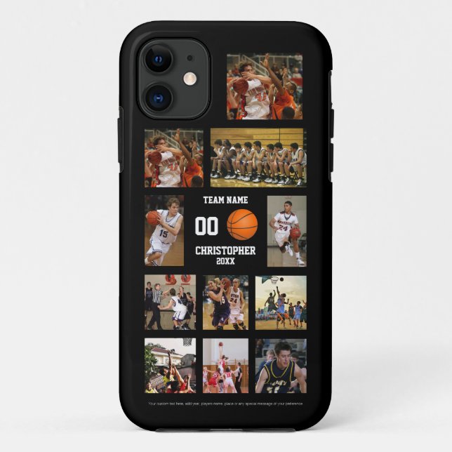 Coques Case-Mate iPhone Basket-ball photo collage noir (Dos)