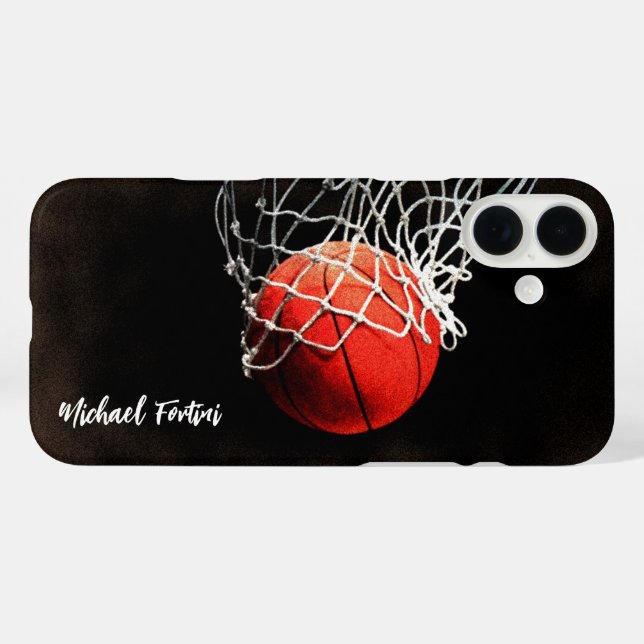 Coques Case-Mate iPhone Basket-ball Votre nom Informations personnelles (Verso (horizontal))