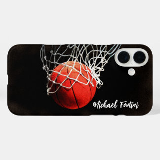 Coque Pour iPhone 16 Plus Basket-ball Votre nom Informations personnelles Ad