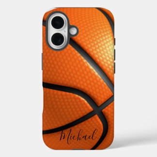 Coque Pour iPhone 16 Basketball Ajouter Votre Nom Personnalisable