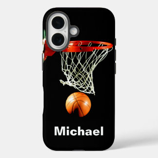 Coque Pour iPhone 16 Basketball Remplacez par votre nom