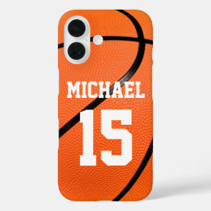 Coque Pour iPhone 16 Basketball Votre nom Personnalisable