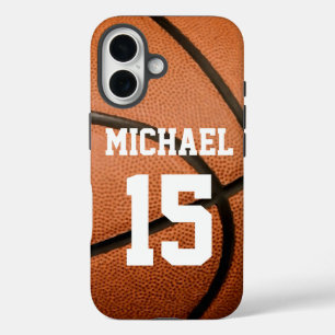 Coque Pour iPhone 16 Basketball Votre nom Personnalisable