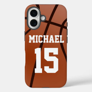 Coque Pour iPhone 16 Basketball Votre nom Personnalisable
