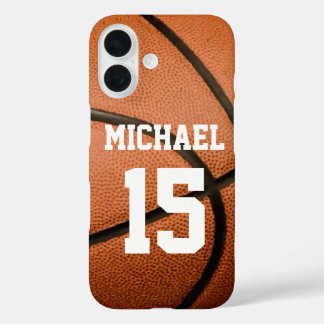 Coque Pour iPhone 16 Basketball Votre nom Personnalisable