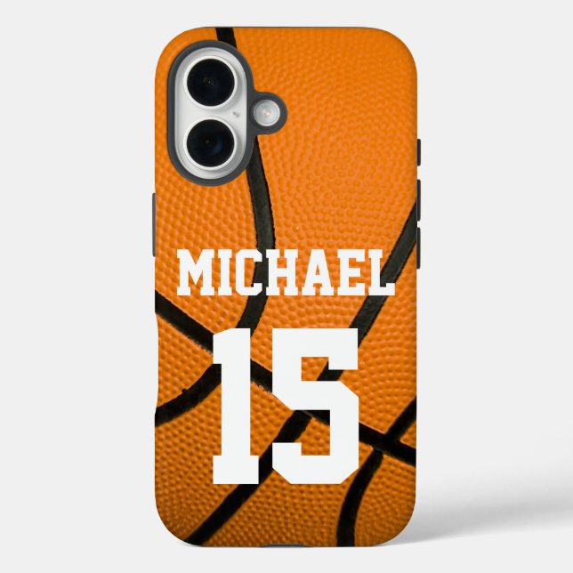 Coques Case-Mate iPhone Basketball Votre nom Personnalisable (Verso)