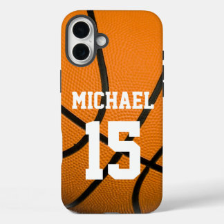 Coque Pour iPhone 16 Plus Basketball Votre nom Personnalisable