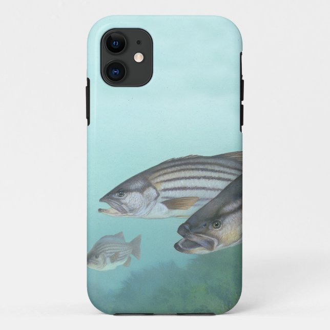 Coques Case-Mate iPhone Basse pêche bande basse poisson illustration (Dos)