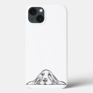 Case-Mate iPhone Case basset hound noir blanc simple chiot yeux  