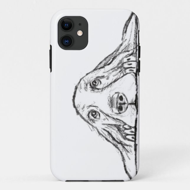 Coques Case-Mate iPhone basset hound noir blanc yeux de chiot simple  (Dos)