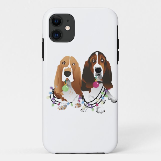 Coques Case-Mate iPhone Basset Hound Peace Love Joie Noël Design (Dos)