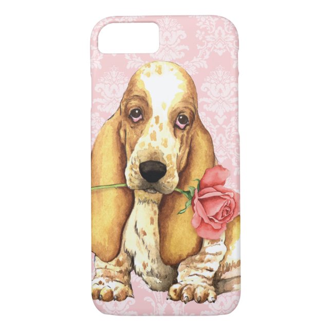 Coques Case-Mate iPhone Basset rose de Valentine (Dos)