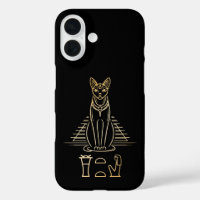 Bastet avec le nom en hiéroglyphes et Égypte Pyram