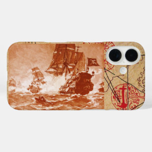 COQUES iPhone 16  BATAILLE DE BATEAU PIRATE / CARTES DE TRÉSOR PIRAT